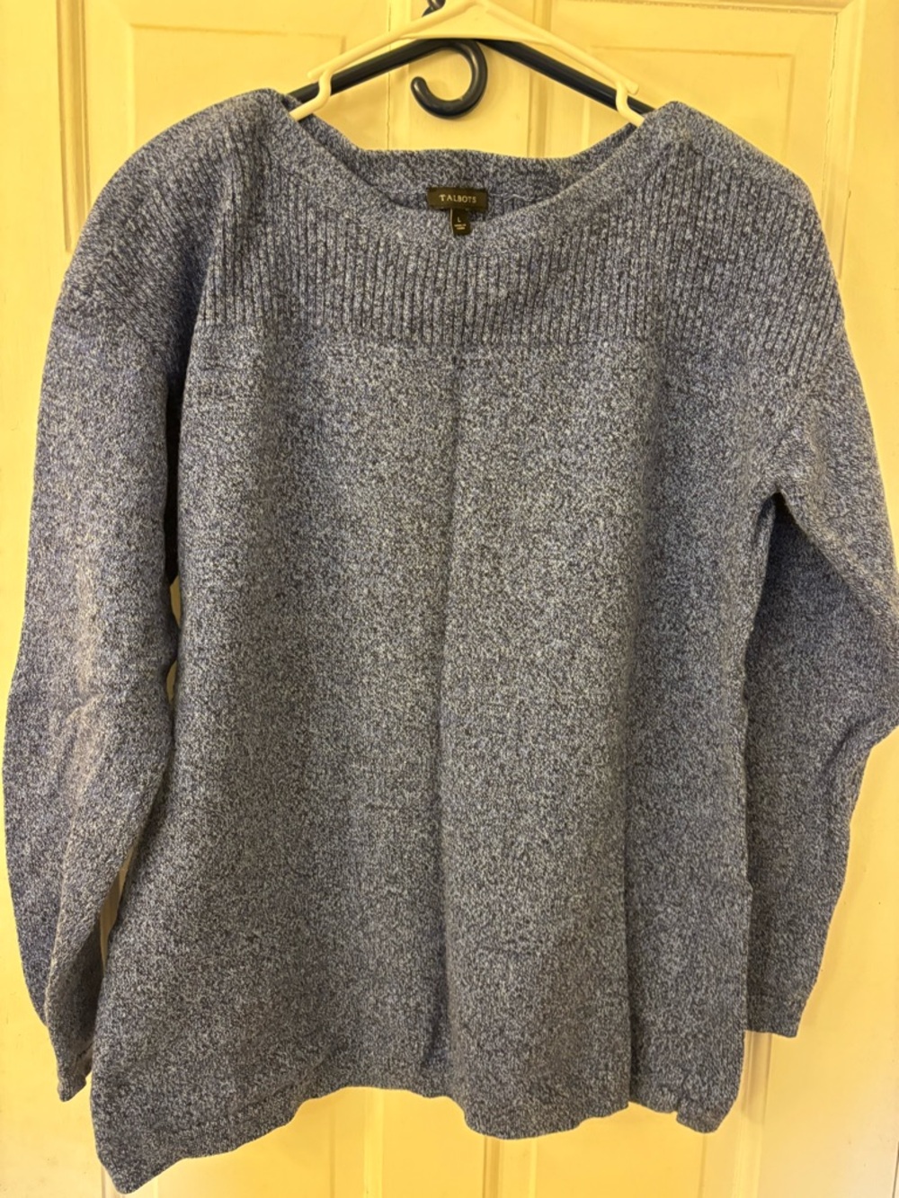 Talbots Light Blue Marled Scoop-Neck Sweater Size y